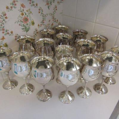 LOT 85 SILVER PLATE GOBLETS
