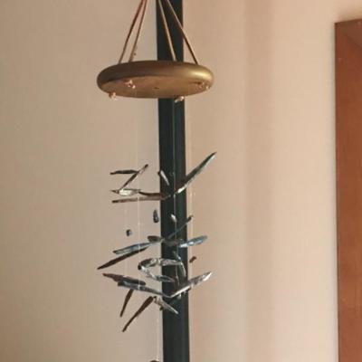 Lot #194 Wood and Polished Rock Wind Chime