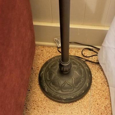 Lot #111  Contemporary Floor Lamp with great glass shade in the Antique Style