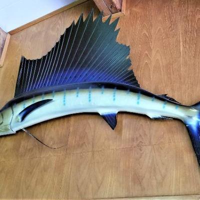 Lot #120  LARGE Taxidermied Sailfish - caught in Acupulco in 1969