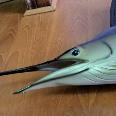 Lot #120  LARGE Taxidermied Sailfish - caught in Acupulco in 1969