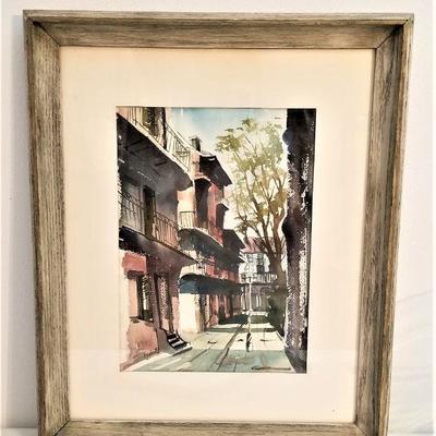Lot #121  Original Watercolor by Listed Artist Al Federico - Pirate's Alley
