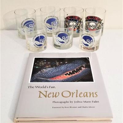 Lot #126  Lot of World's Fair Bar Glass and World's Fair Photo book