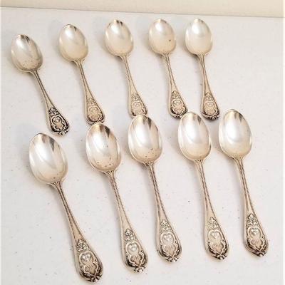 Lot #127  Set of 10 Antique Silverplate spoons