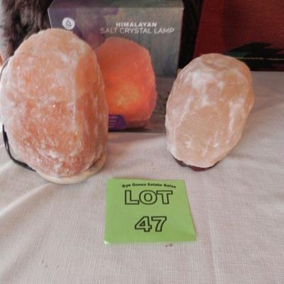 LOT 47  TWO SALT CRYSTAL LAMPS