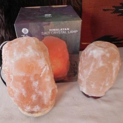 LOT 47  TWO SALT CRYSTAL LAMPS