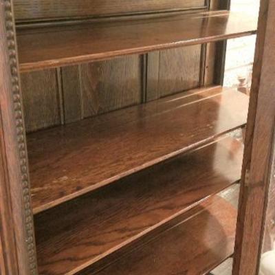 Lot #129  Antique Victorian Curved Glass China Cabinet - great condition
