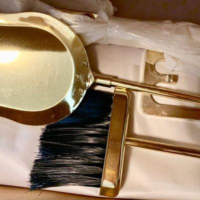 #191   BRASS FINISH FIREPLACE TOOL SET DISMANTLED