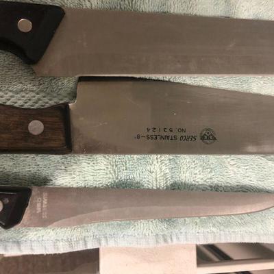 Mixed Brand Knives in a Henkel block