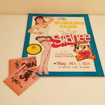 Lot #135  1948 Program from New Orleans Minstrel Show "Swanee", along with two tickets