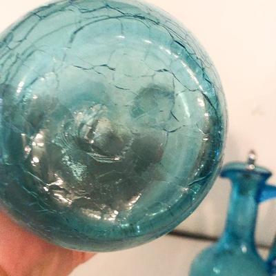 L11: Blue Crackle Glass Cruet and More