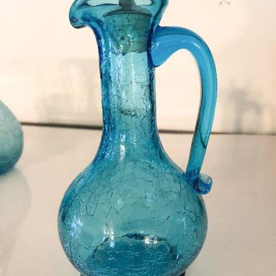 L11: Blue Crackle Glass Cruet and More