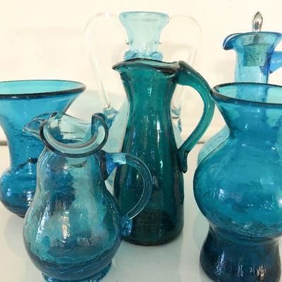 L11: Blue Crackle Glass Cruet and More