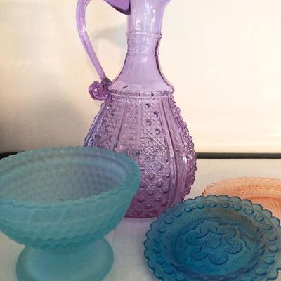 L15: Small Decorative Colored Glass Trinket Trays and More