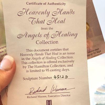 L47: Hamilton Collection Angel Heavenly Hands that Heal