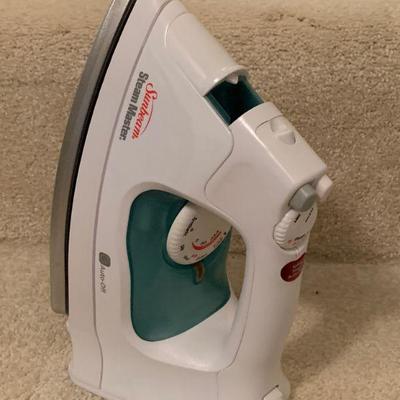 #220   IRONING BOARD & SUNBEAM STEAM IRON