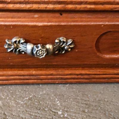 L66: Vintage Wood Mens Jewelry Box