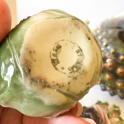 L89: Iridescent Hobnail Electric Oil Lamp, Paperweight, and More