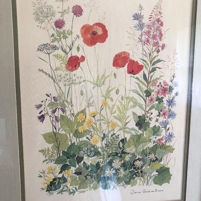 L92: Floral Signed Wall Print