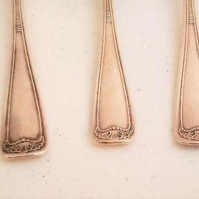 Lot #139  Lot of 5 Gorham Silverplate antique forks.