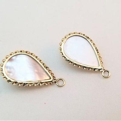 Lot #148  Pair Earring Dangles - Mabe Pearls, mounted in 10kt gold