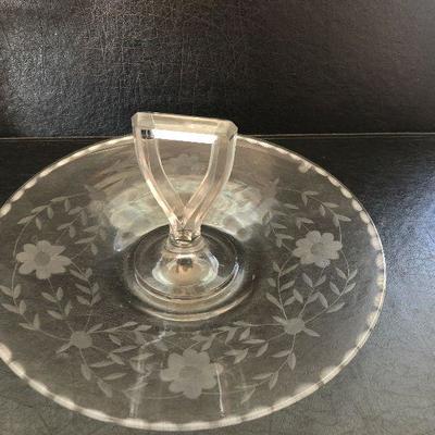 K10: Etched Tidbit Tray and Compote