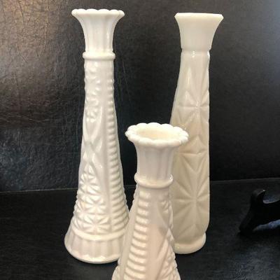 K12: Milk Glass Compote and Vases