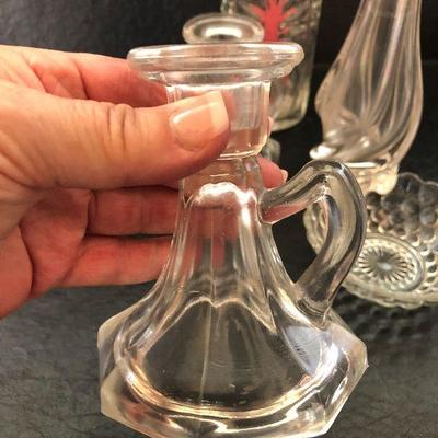 K14: Glass Candlesticks and Vase Lot