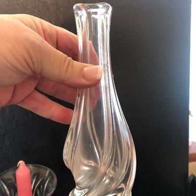 K14: Glass Candlesticks and Vase Lot