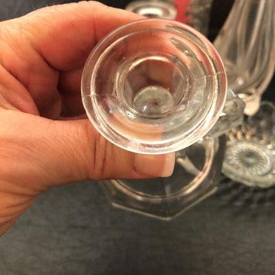 K14: Glass Candlesticks and Vase Lot