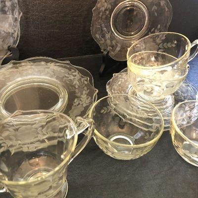 K15: Etched Clear Depression Glass 