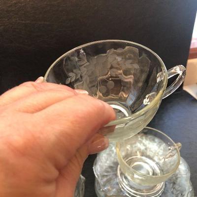 K15: Etched Clear Depression Glass 