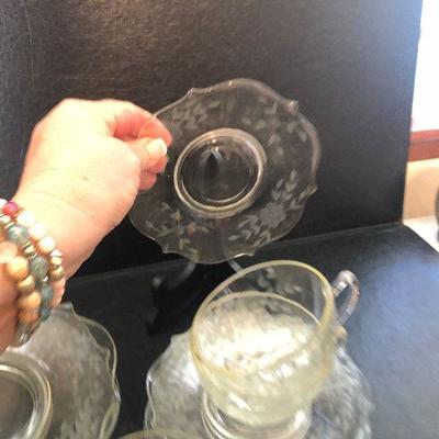 K15: Etched Clear Depression Glass 