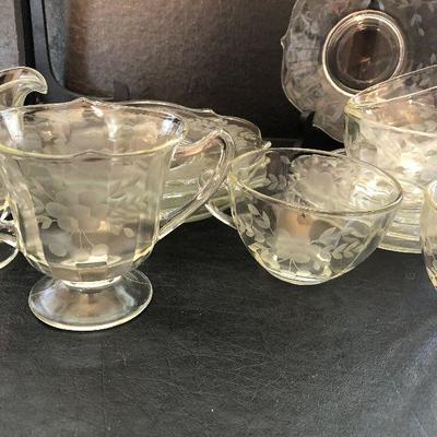 K15: Etched Clear Depression Glass 
