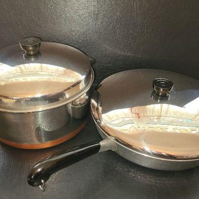 K27: Revere Ware Large Saute Pan and Stock Pot