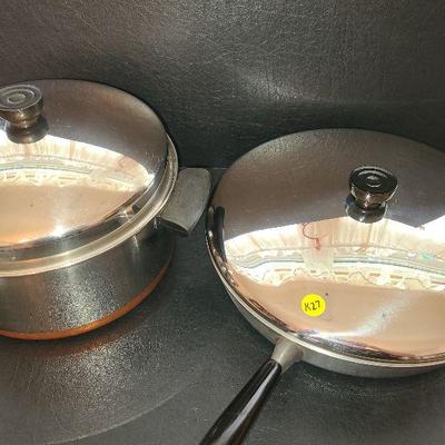 K27: Revere Ware Large Saute Pan and Stock Pot