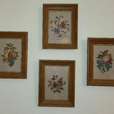 K32: Vintage Needlepoint Wall Art