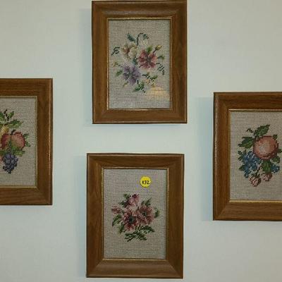 K32: Vintage Needlepoint Wall Art