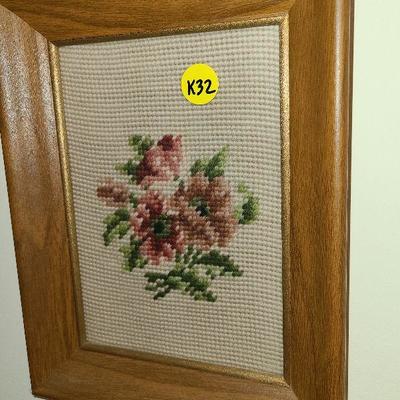K32: Vintage Needlepoint Wall Art