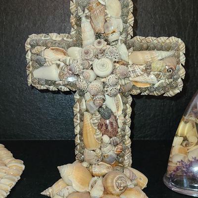 K36: Shell Inspired Decor, Shell Cross, Shell candle Holder and More