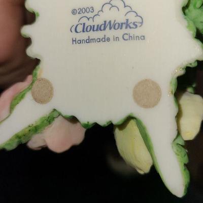 K39: Angel Harp, Angel Wings Candlestick and Cloudworks Figurine