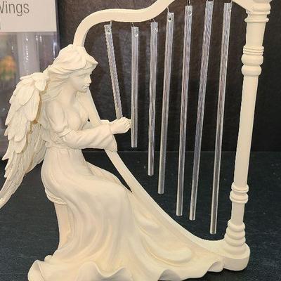 K39: Angel Harp, Angel Wings Candlestick and Cloudworks Figurine