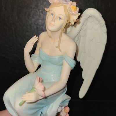K39: Angel Harp, Angel Wings Candlestick and Cloudworks Figurine