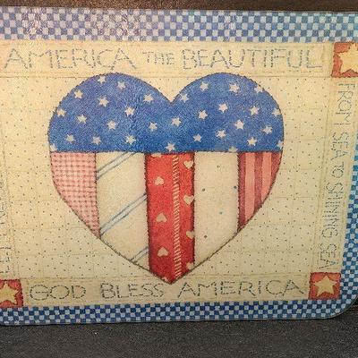 K48: Melamine Dishes and Patriotic Cutting Board