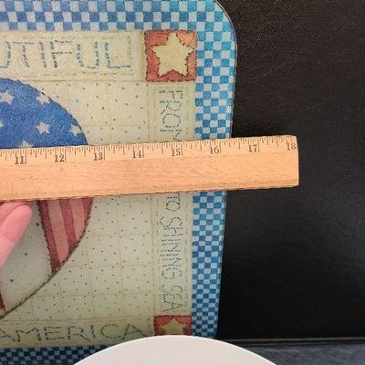 K48: Melamine Dishes and Patriotic Cutting Board