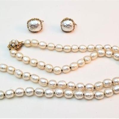 Lot #154  Vintage Miriam Haskell Necklace and Earring Set - 1960's