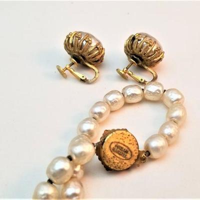 Lot #154  Vintage Miriam Haskell Necklace and Earring Set - 1960's