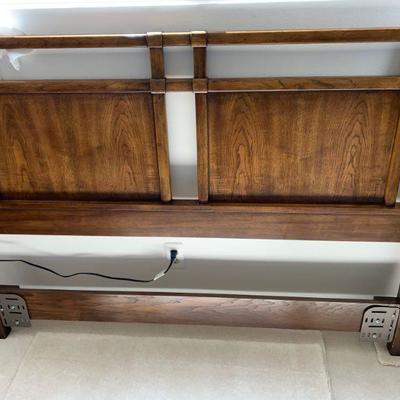 #229    DREXEL QUEEN HEADBOARD BRASS DETAILS
