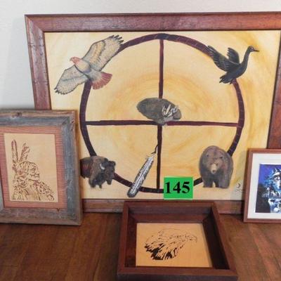 LOT 145  NATIVE AMERICAN OIL PAINTING