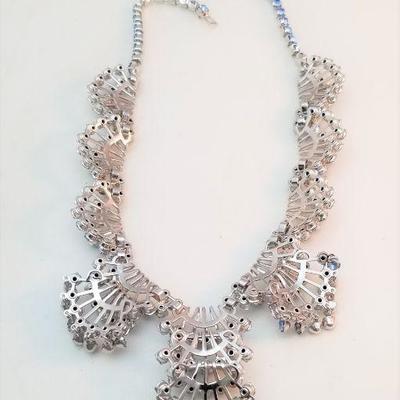 Lot #156  Fantastic Vintage Necklace - BLUE Rhinestones!